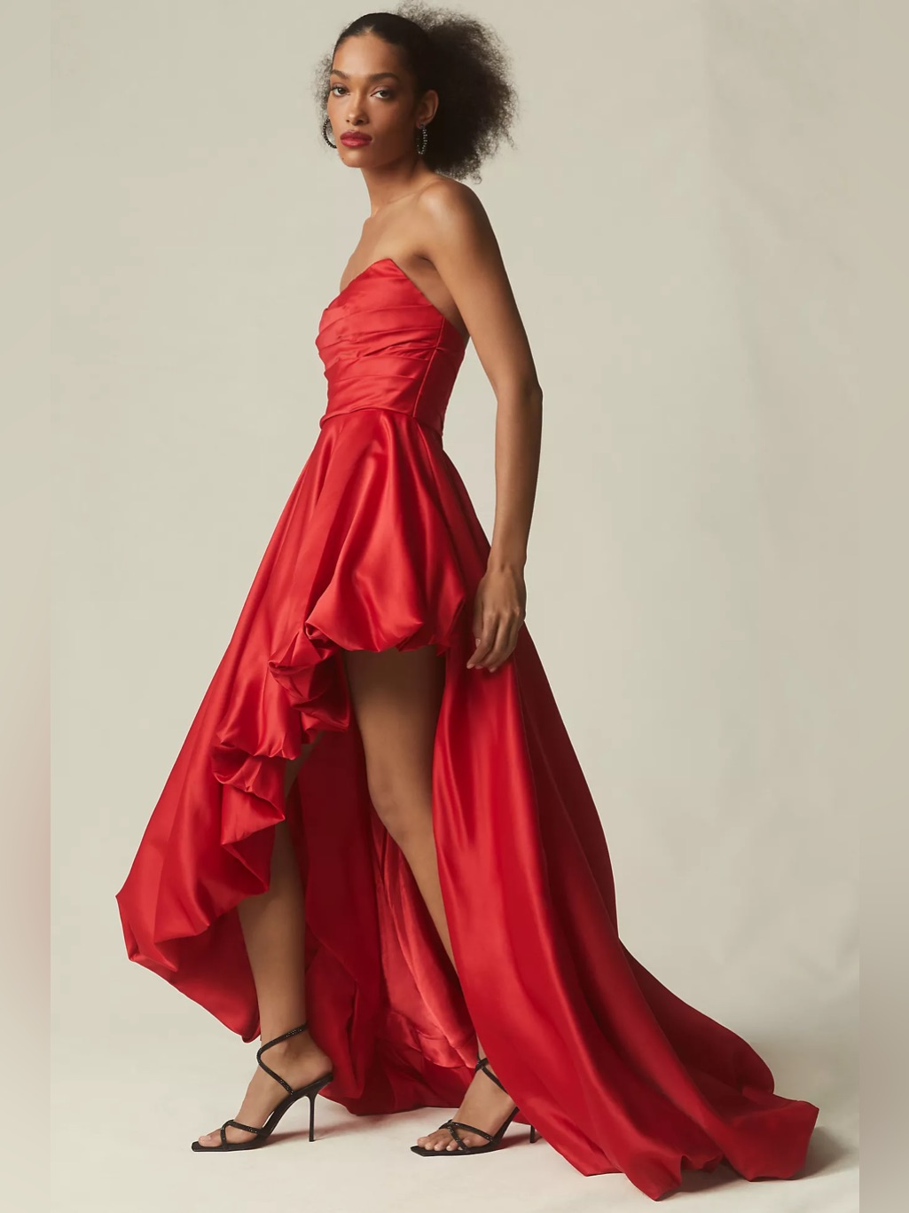 Mac Duggal Strapless Asymmetrical Maxi Dress